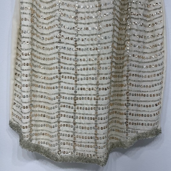 Adelyn Rae beaded sequin mini dress cream size M - Picture 8 of 14